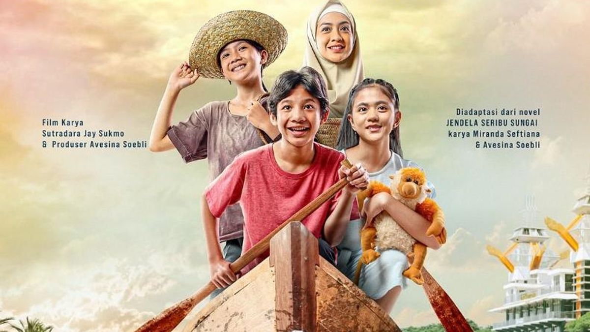 The Excitement Of Children's Adventures In Banjarmasin Is Described In The Poster Of The Film Jendela Seribu Sungai