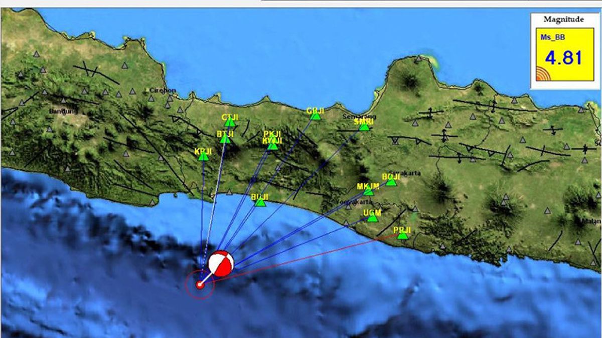 4.8 南爪哇因俯冲活动而发生 SR 地震
