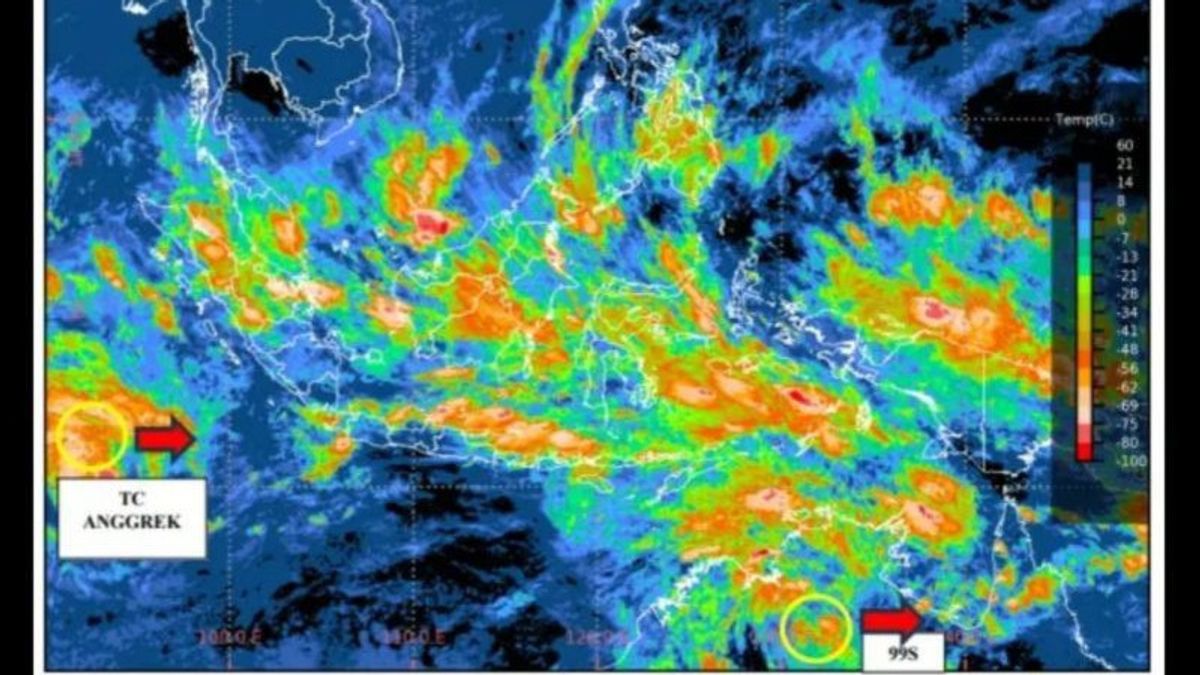 热带气旋Anggrek和种子气旋99S在印度尼西亚被发现生长 每周极端降雨