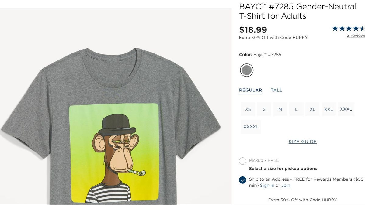 Bored Ape Yacht Club Made T-Shirts After Partnering With Old Navy