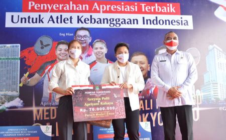 Greysia/Apriyani Dapat Hadiah Rp76 Juta dan Bebas PBB Seumur Hidup dari Bupati Tangerang