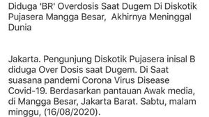 Kabar Tewasnya Pengunjung Diskotek Pujasera karena OD Dibantah Polisi