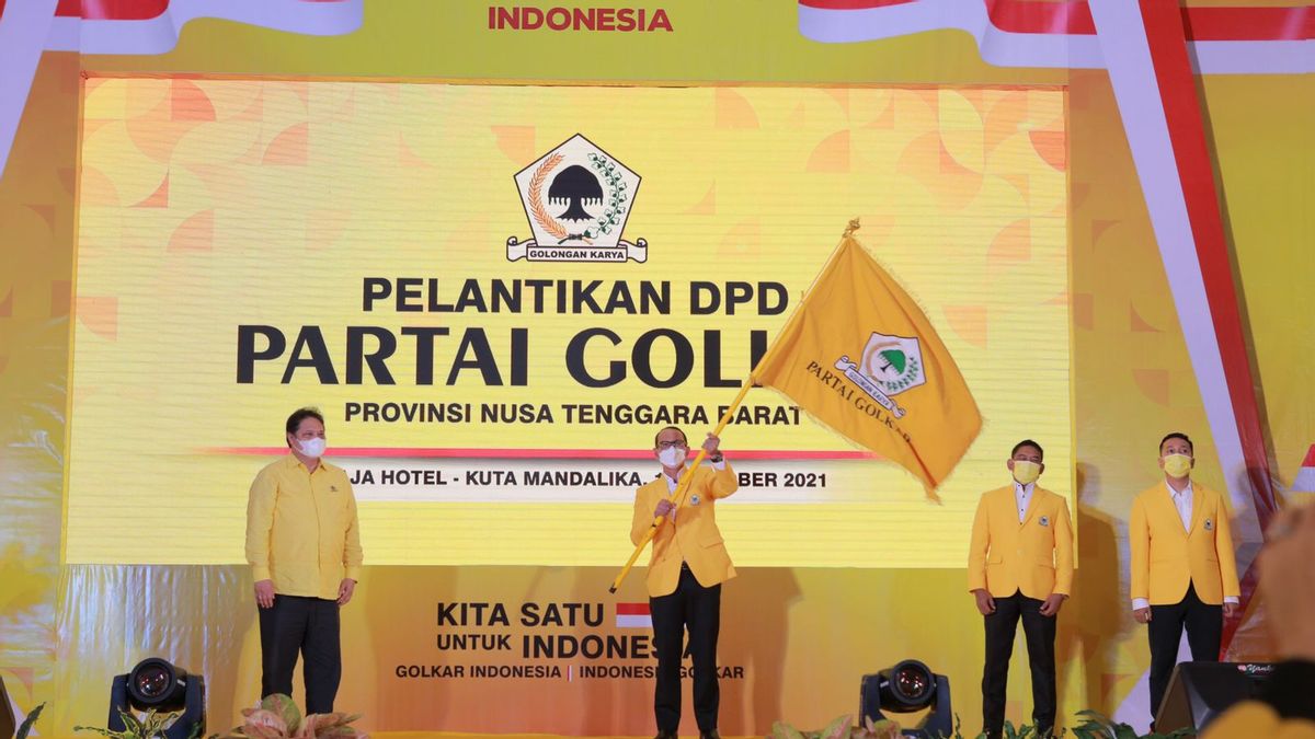 Inaugurating The NTB Golkar DPD Management, Airlangga Hartarto Asks Cadres To Help The Government Overcome The Pandemic