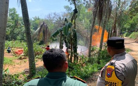 Polres Pamekasan Perketat Pengamanan di Lokasi Semburan Api di Desa Kadur