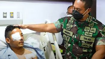 Commander Andika Gives Advice While Stroking TNI Member's Hair Gunshot Wounds Papuan KKB Victim: Should Not Be In The Combat Unit Again