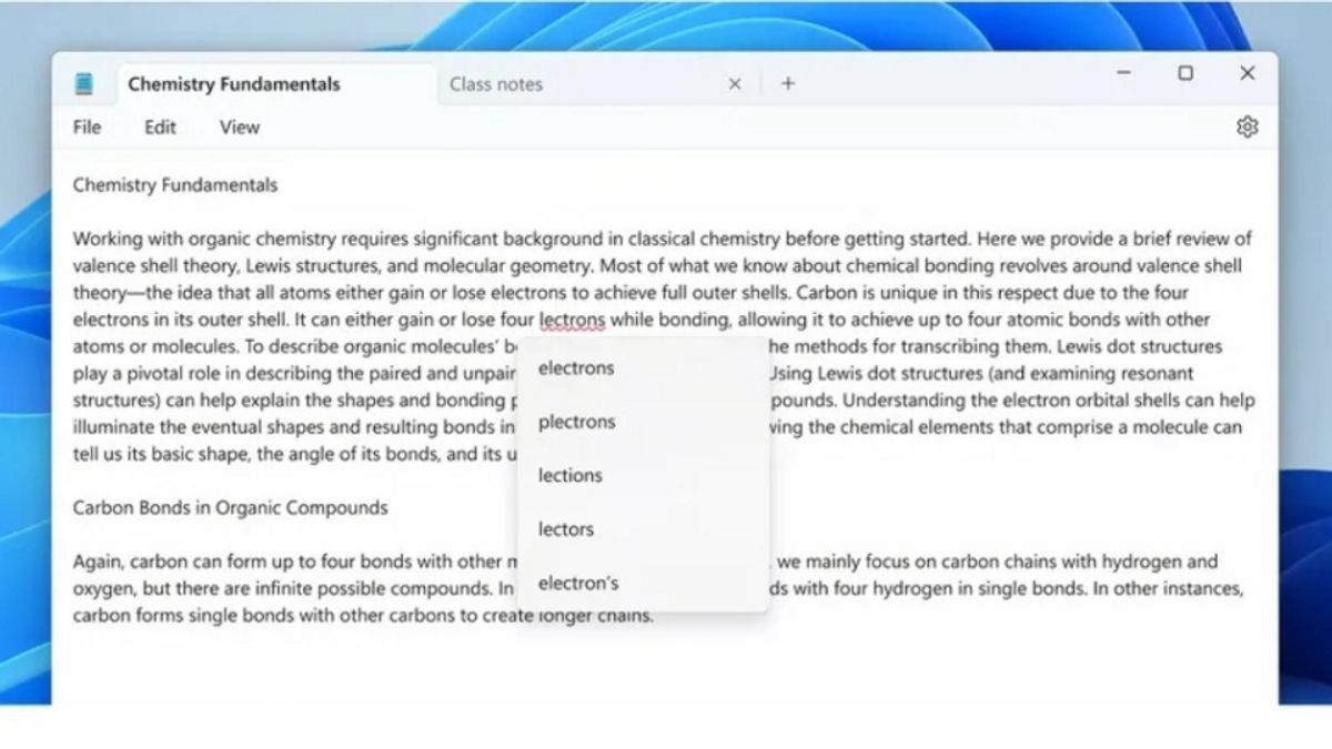 Microsoft ajoute la fonctionnalité de vérification d'orthographes et de corrections à Notepad