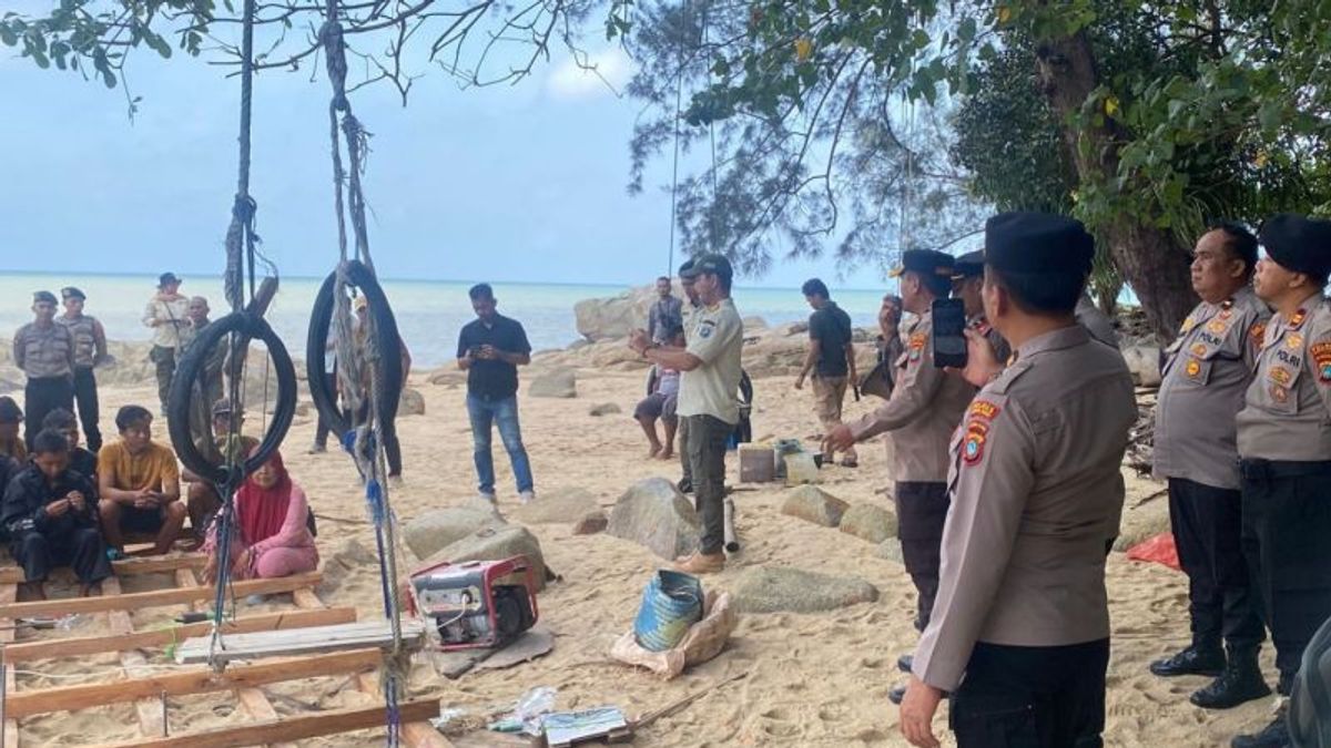 rénage 4 spectateurs liés à l’exploitation illégale de graines de Timah dans le golfe d’Angleterre de Bangka Ouest