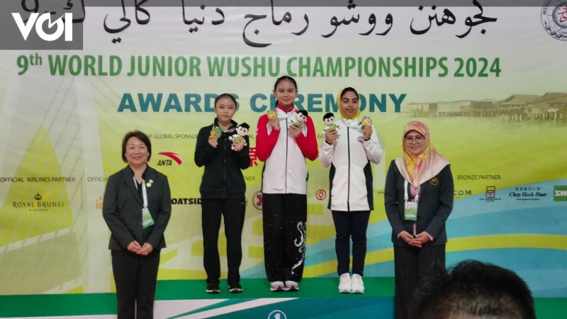 Indonesia telah meraih 4 medali emas di Kejuaraan Dunia Junior Wshu 2024