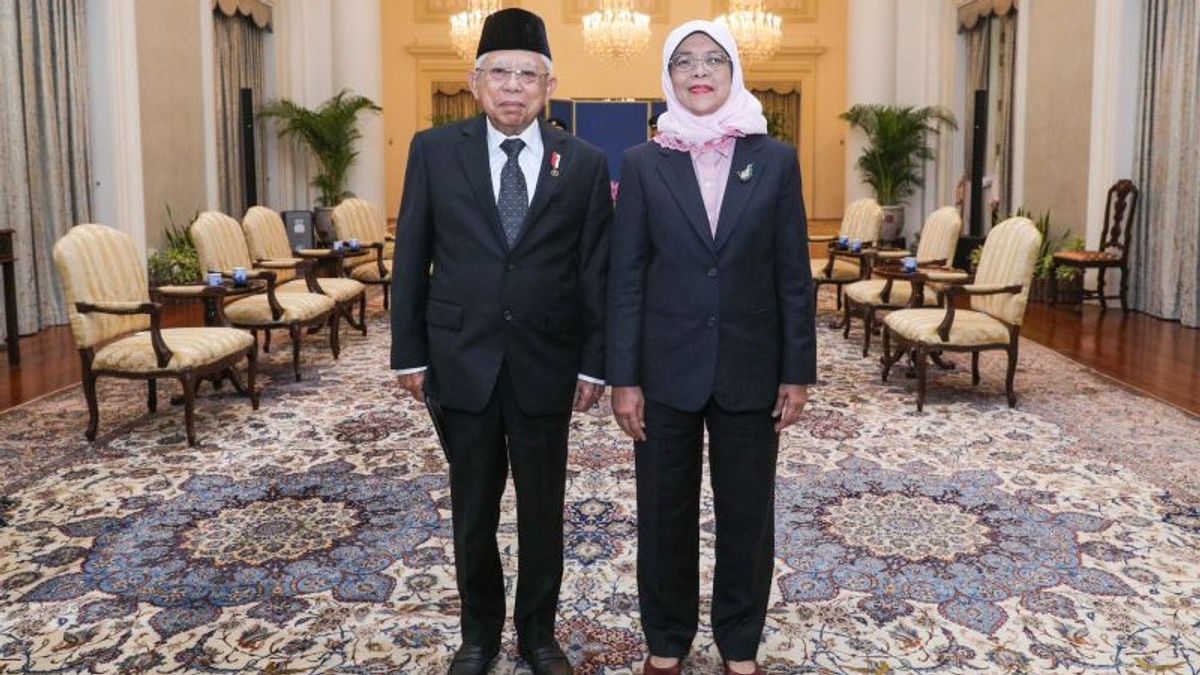 1 Hour Vice President Ma'ruf Amin Call With President Halimah Yacob, Invites Singapore To Be A Partner Investment In Halal Industry