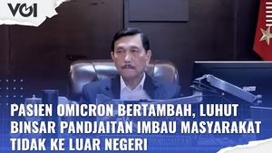 VIDEO: Pasien Omicron Bertambah, Luhut Binsar Pandjaitan Imbau Masyarakat Tidak ke Luar Negeri