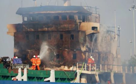 Angkatan Laut Jepang Masih Selidiki Terbakarnya Kapal Penyapu Ranjau Ukushima