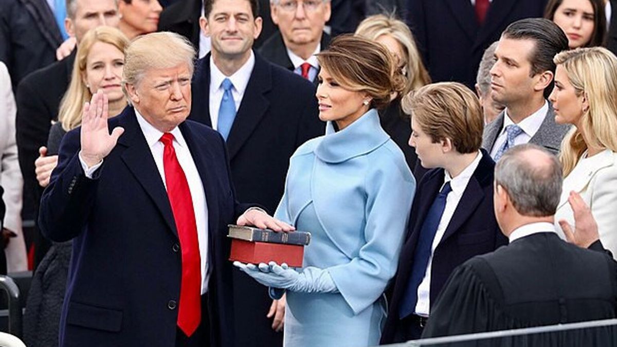 Trump dan Melania Tiba di Gedung Putih