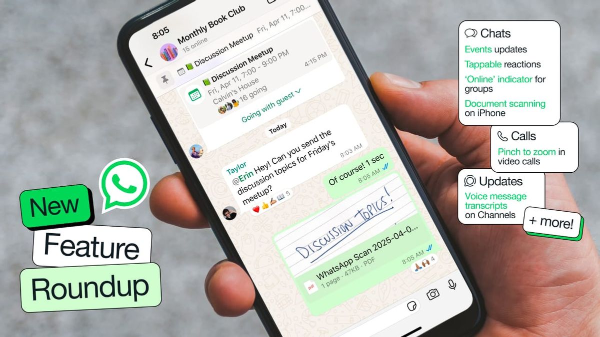 WhatsApp Luncurkan Indikator Online di Grup dan Pembuatan Event di Obrolan Pribadi 