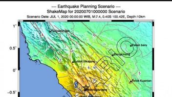 マグニチュード4.5 西スマトラ州ブキティンギの地震、津波の可能性ではない