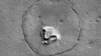 火星のユニークな現象、惑星の表面にテディベアの顔があります