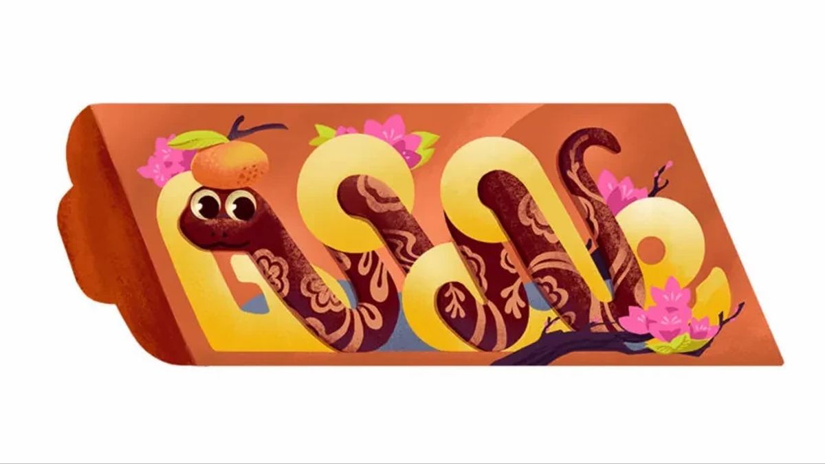 chinese new year snake google doodle