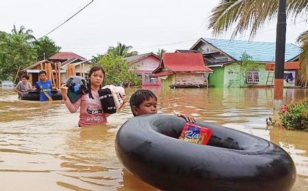 Puluhan Rumah di Kalimantan Tengah Terendam Akibat Sungai Bengaris Meluap