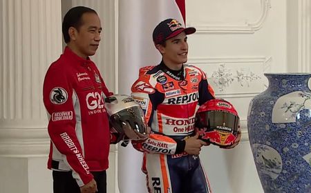 Bertemu dengan Pebalap MotoGP, Jokowi Berfoto dengan Marc Marquez Hingga Jack Miller