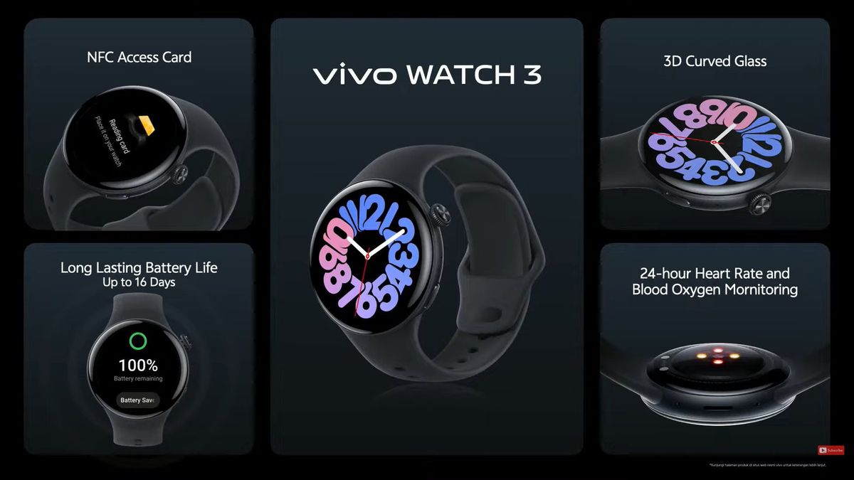 Vivo Watch 3 BlueOS、多通道健康监控、16日电池推出了全球推出