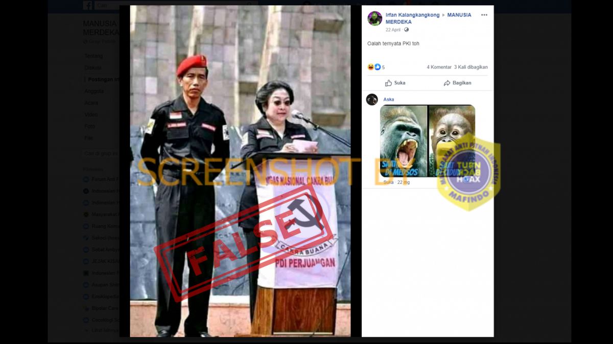 Photos En Circulation De « Megawati Discours Sur Le Podium Avec Le Marteau Et Le Logo Faucille, Accompagné De Jokowi », Vérifier Les Faits