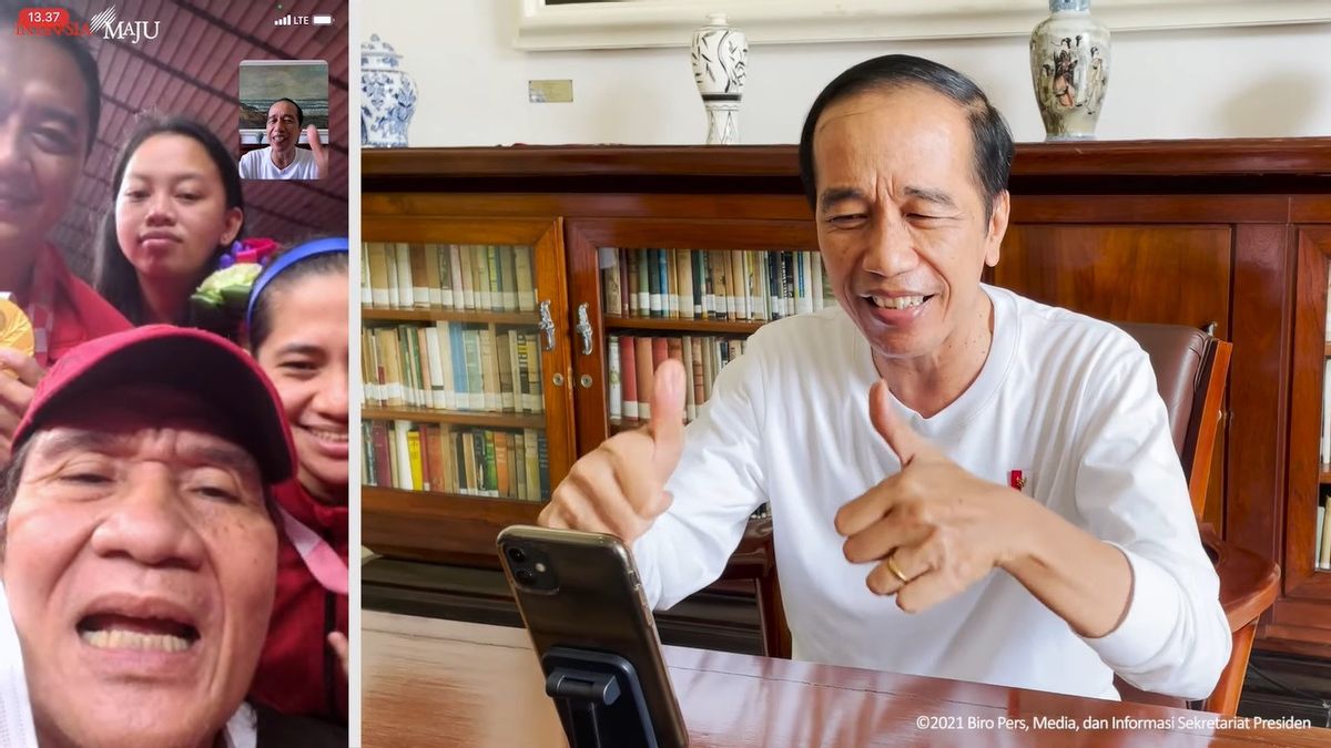 <i>Video Call</i> dengan Peraih Medali Emas Paralimpiade, Jokowi Acungkan Dua Jempol: Saya Tunggu di Istana!