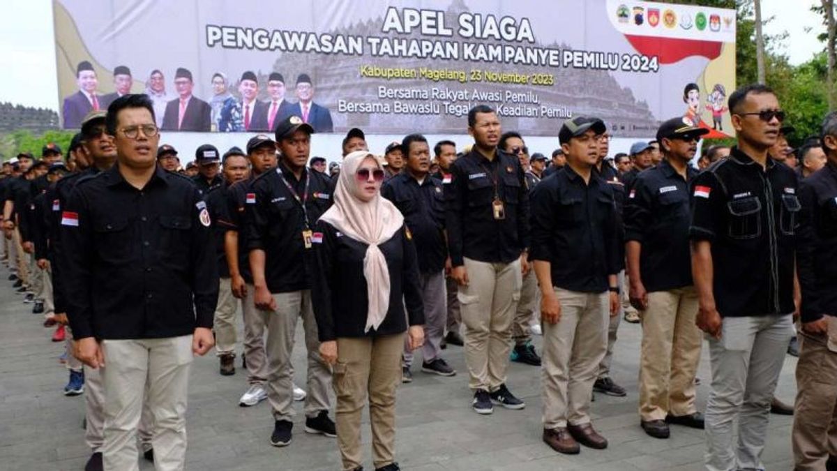 Bawaslu Jateng Gelar Apel Siaga Tingkat Provinsi di Kawasan Candi Borobudur