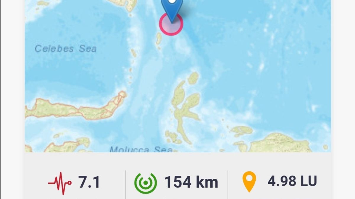 Gempa Magnitudo 7,1 Terjadi di Melonguane Sulut