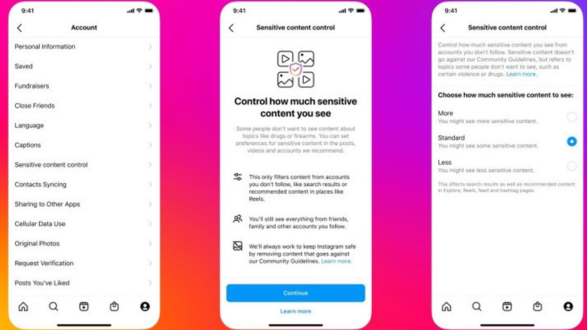 Instagramは機密性の高いコンテンツコントロール機能を拡張し、ユーザーは表示されたコンテンツを選択できます