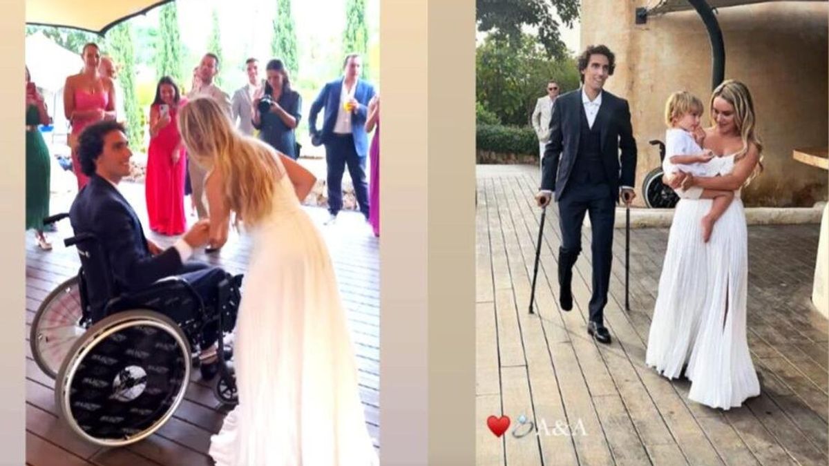 Kursi Roda Tak Mengurangi Kekhidmatan Pernikahan Alex Rins dan Alexandra