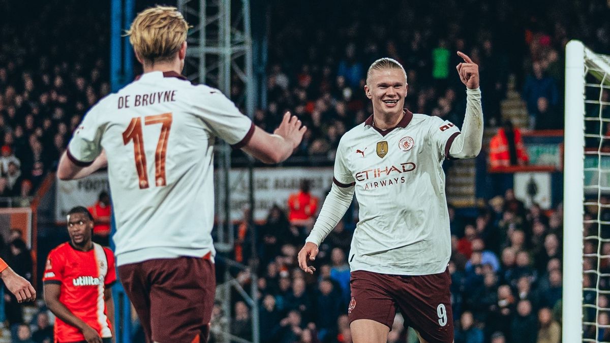 Pesta Lima Gol Erling Haaland, Man City Singkirkan Luton di Piala FA