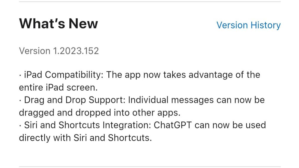 ChatGPT iOS App Now Supports Siri and Shortcuts Integration