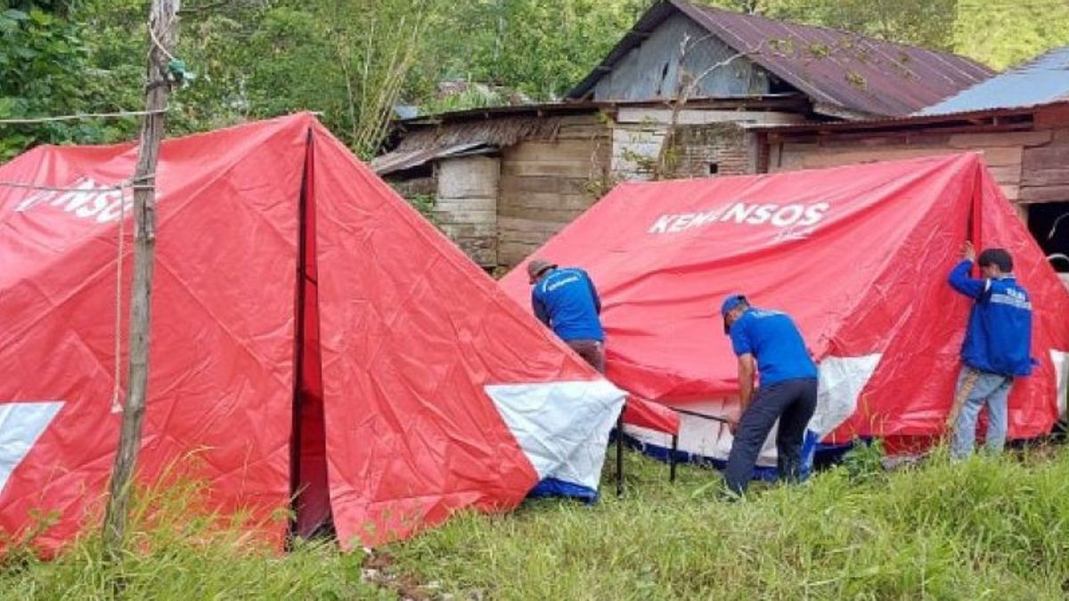 حكومة مقاطعة سولاويزي الغربية تبني 22 خيمة طوارئ لضحايا زلزال ماموجو الذين تضررت منازلهم بشدة