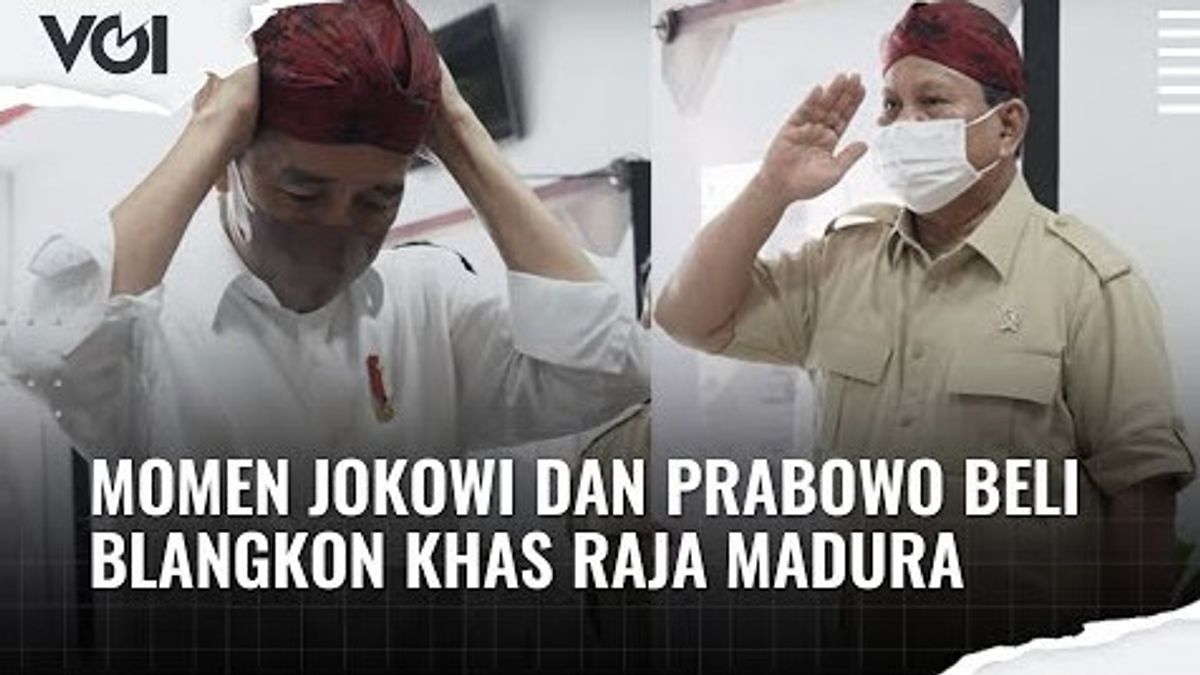 VIDEO: Kompak, Presiden Jokowi dan Prabowo Pakai Blangkon Khas Raja Madura