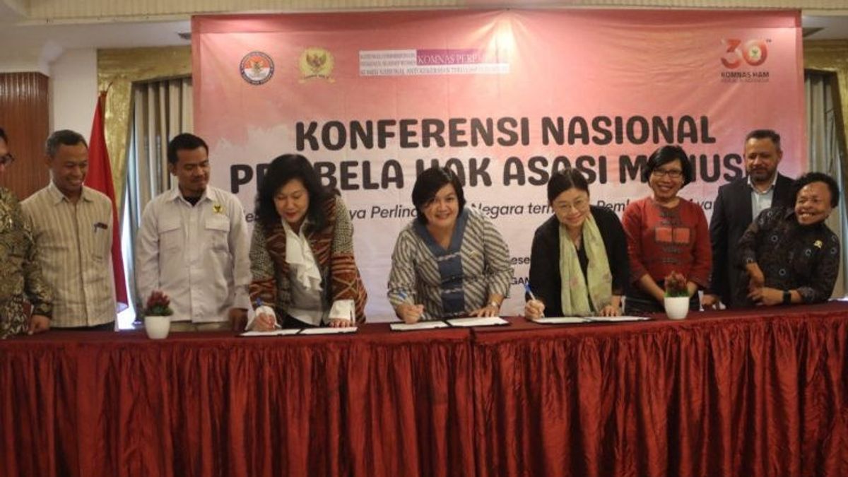 Komnas HAM,Komnas Perempuan和LPSK Teken MoU 保护 人权捍卫者