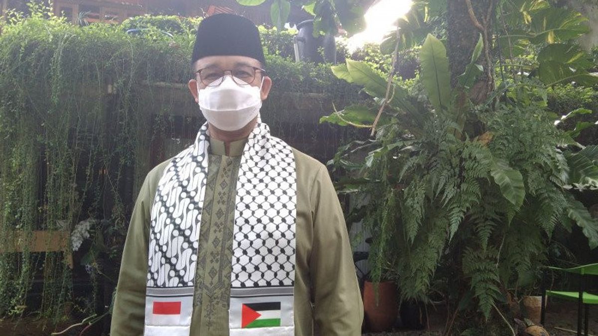 Prière De L’Aïd Portant Le Turban Drapeau Palestinien, Anies Baswedan: Une Forme De Sympathie, Prosterner Pour Nos Frères Dans Une Atmosphère Tendue