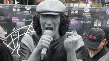 Brian Johnson Statue Of Hundreds Of Million Years Old Natural Rock Standing In Belgium