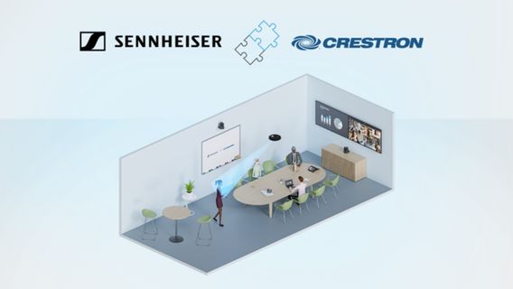 Le milieu du Sennheizer Teamconect intégré à Creston Automate VX