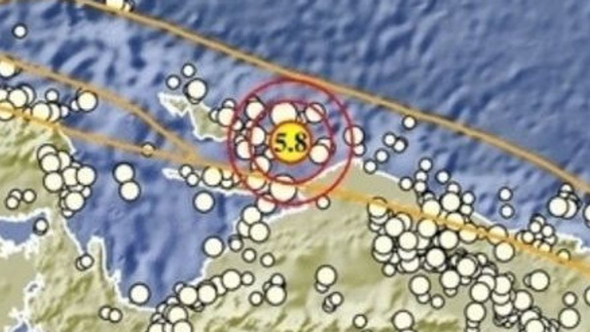 マグニチュード5.8の地震がヤーペン諸島の北東を襲う