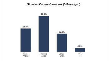 インドメーター調査:2024年大統領選挙シミュレーションにおけるプラボウォ・アニスとアニス・プアン・エクセル