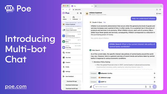 マルチボットチャットを起動し、PoeユーザーはさまざまなAIボットを一緒に使用できます
