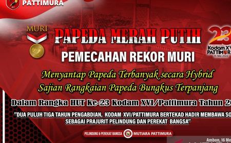 12 Ribu Prajurit Kodam Pattimura Akan Pecahkan Rekor MURI, Makan 'Papeda Merah Putih' Terbanyak