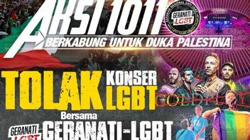 今日の午後、LGBTのグラナティがジャカルタでのコールドプレイコンサートを拒否するデモを開催