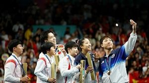 Petenis Meja Korut yang <i>Selfie</i> Bareng Atlet Korsel di Olimpiade Paris Jalani Pemeriksaan Setibanya di Tanah Air