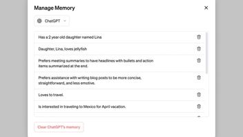 OpenAI Teste la fonctionnalité de mémoire dans chatGPT, peut se souvenir de toutes les conversations utilisateur