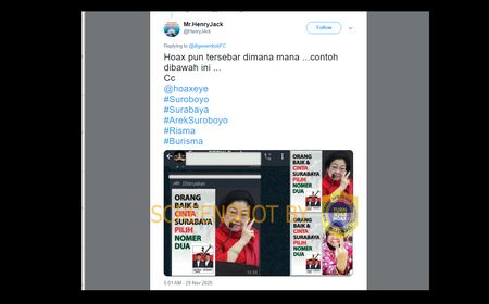 Beredar Foto Megawati dan Risma Dukung Paslon Nomor Urut 2 di Pilkada Surabaya 2020? Cek Faktanya