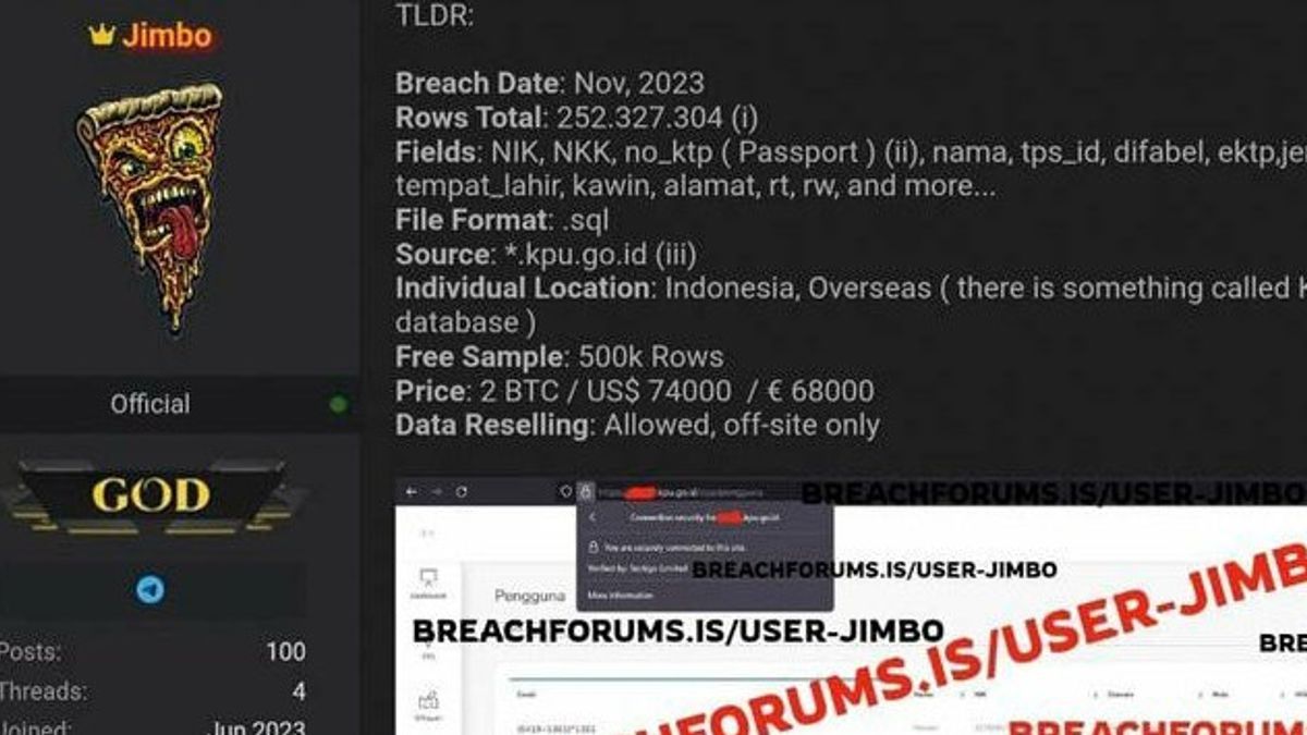 KPU Site Hacked, 204 Million Voter Data Sold For IDR 1.2 Billion