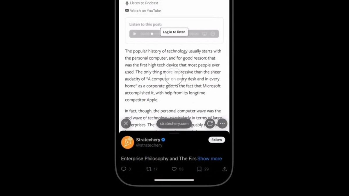 X Uji Coba Tampilan Tautan Baru di iOS untuk Tingkatkan Interaksi Pengguna