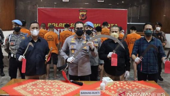 Serang Warga dan Konvoi Motor Bawa Senjata Tajam, 10 Anggota Geng Motor Ditangkap Polres Sukabumi