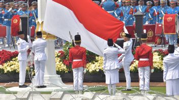 No Paskibraka Barisan During The 17 August Ceremony At The Merdeka Palace