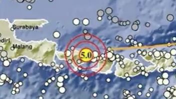 今日のバリ島地震、マグニチュード5.0